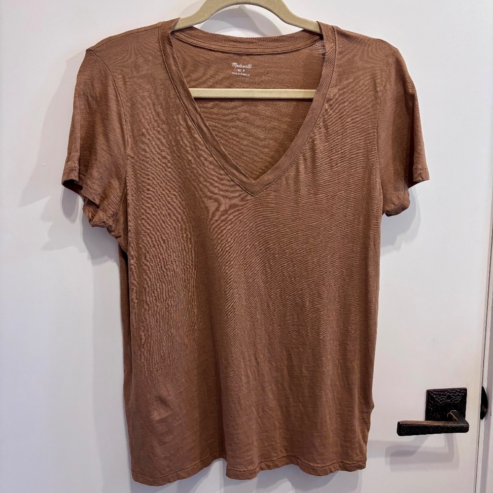 Madewell SS cotton V neck T Shirt-S